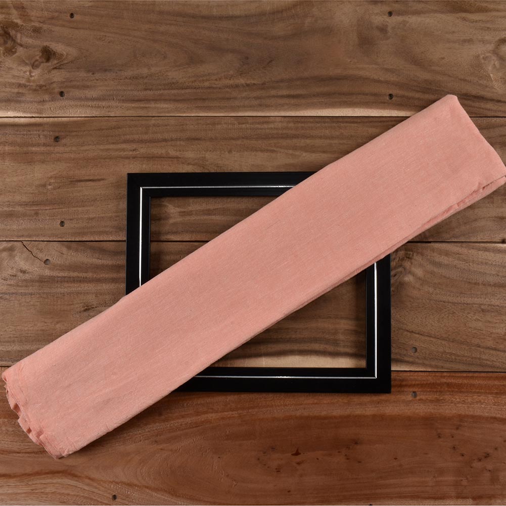 Chambray Peach Khadi Cotton 115 GSM Handwoven Fabric N20