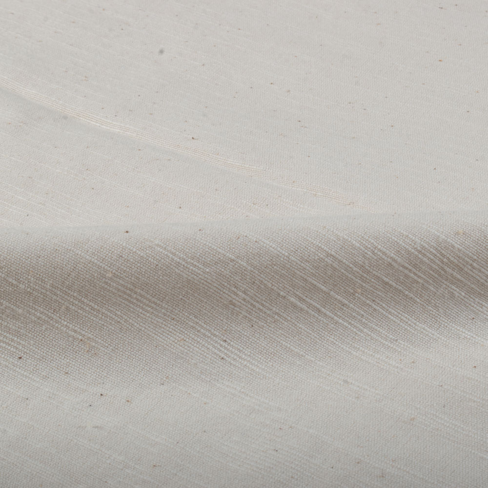 Plain White 200 GSM Khadi Slub Cotton Handwoven Fabric