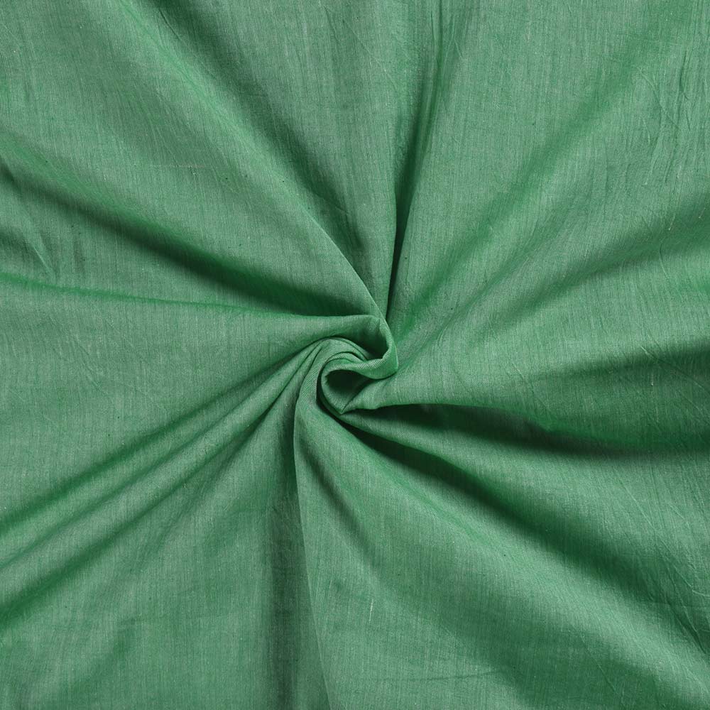 Plain Green Pure Cotton 74 GSM Handwoven Fabric 24