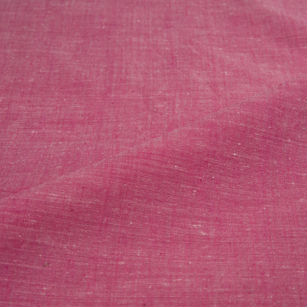 CHAMBRAY RED KHADI COTTON 74 GSM HANDWOVEN FABRIC
