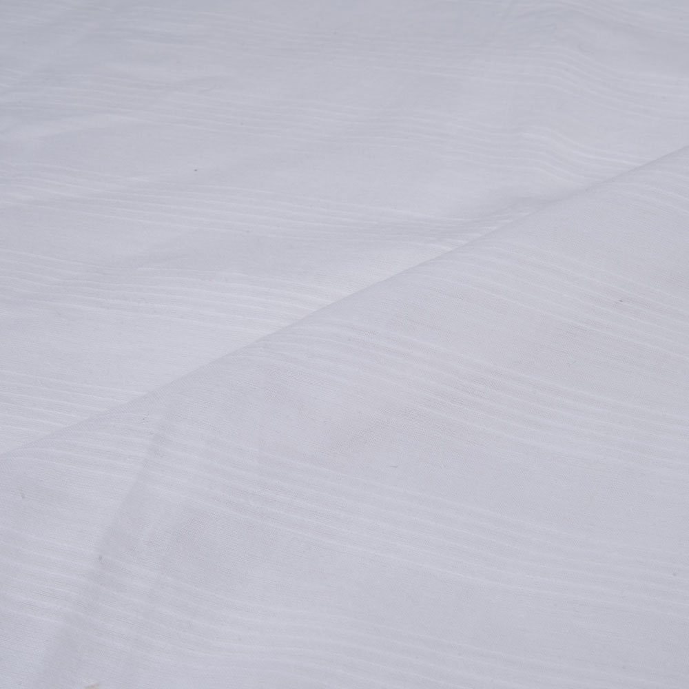 WHITE STRIPE COTTON ORGANDY 71 GSM FABRIC - BLEACHED WHITE & DYEABLE