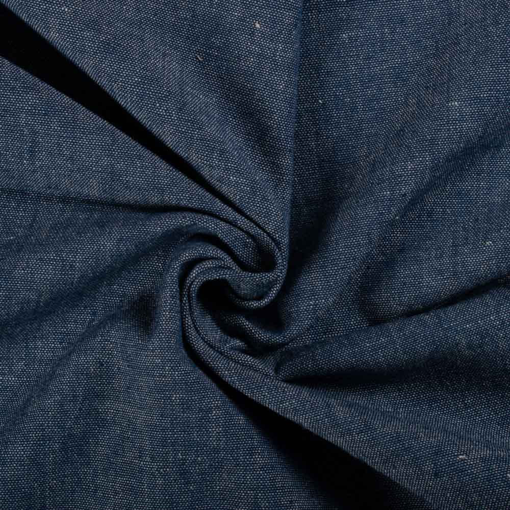 Chambray Blue Pure Cotton 222 GSM Handwoven Fabric