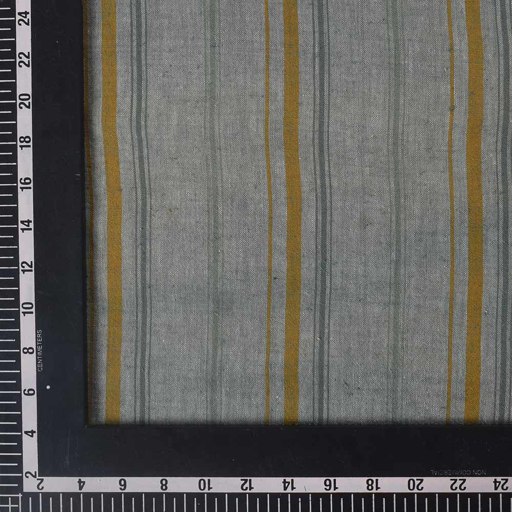 STRIPE TEAL PURE COTTON 90 GSM HANDWOVEN FABRIC