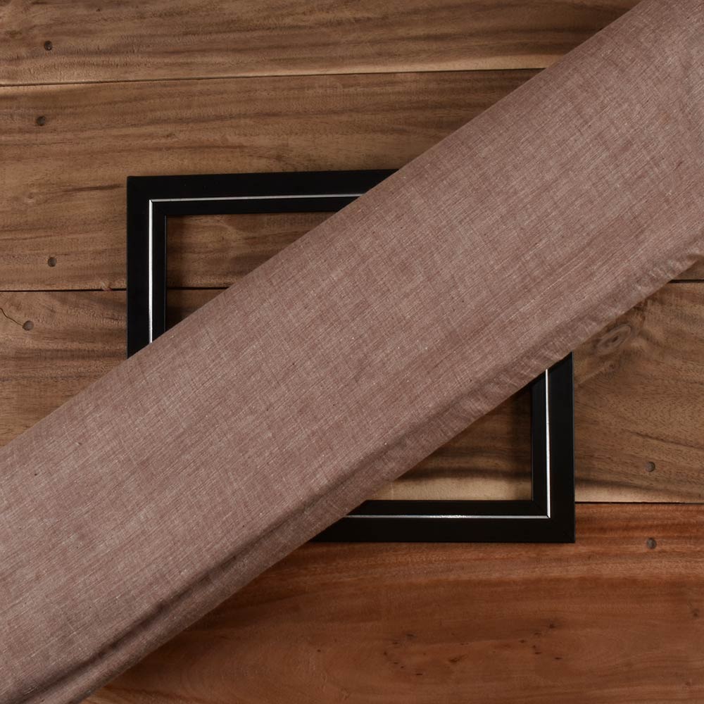 Chambray Brown Khadi Cotton 75 GSM Handwoven Fabric H52