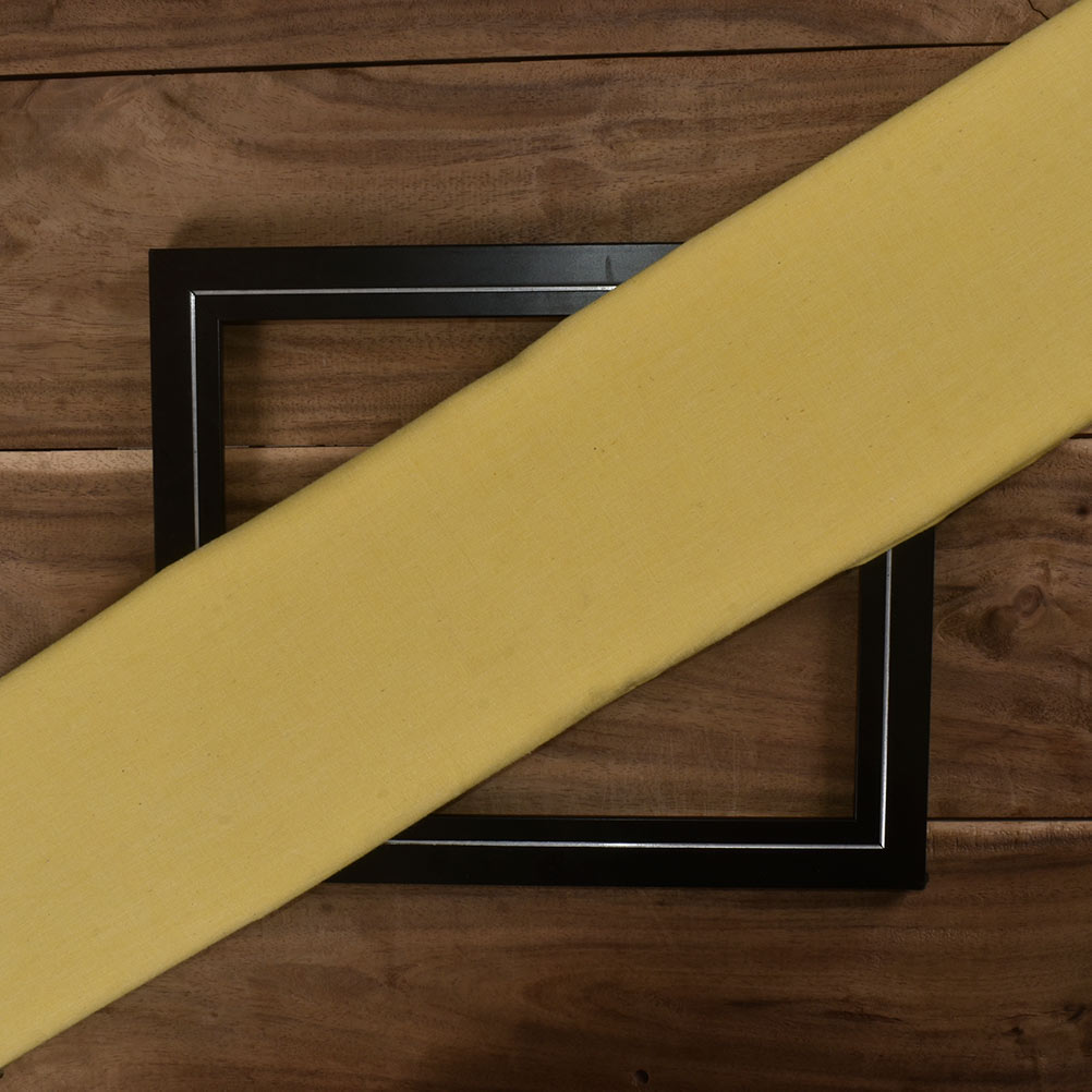 Chambray Yellow Khadi Cotton 85 GSM Handwoven Fabric