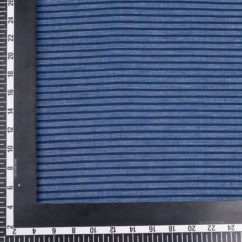 STRIPE BLUE PURE COTTON 125 GSM HANDWOVEN FABRIC