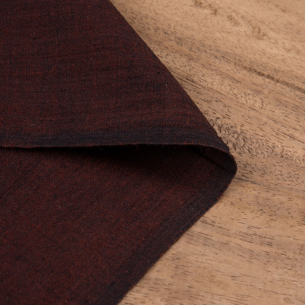 Cross Colour Deep Red Pure Cotton 95 GSM Handwoven Fabric
