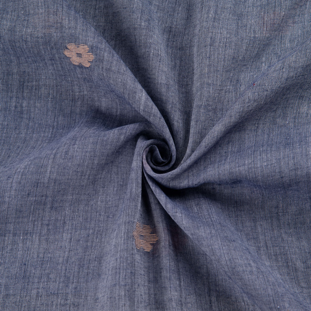 Floral Grey Jamdani Pure Cotton 56 GSM Handwoven Fabric