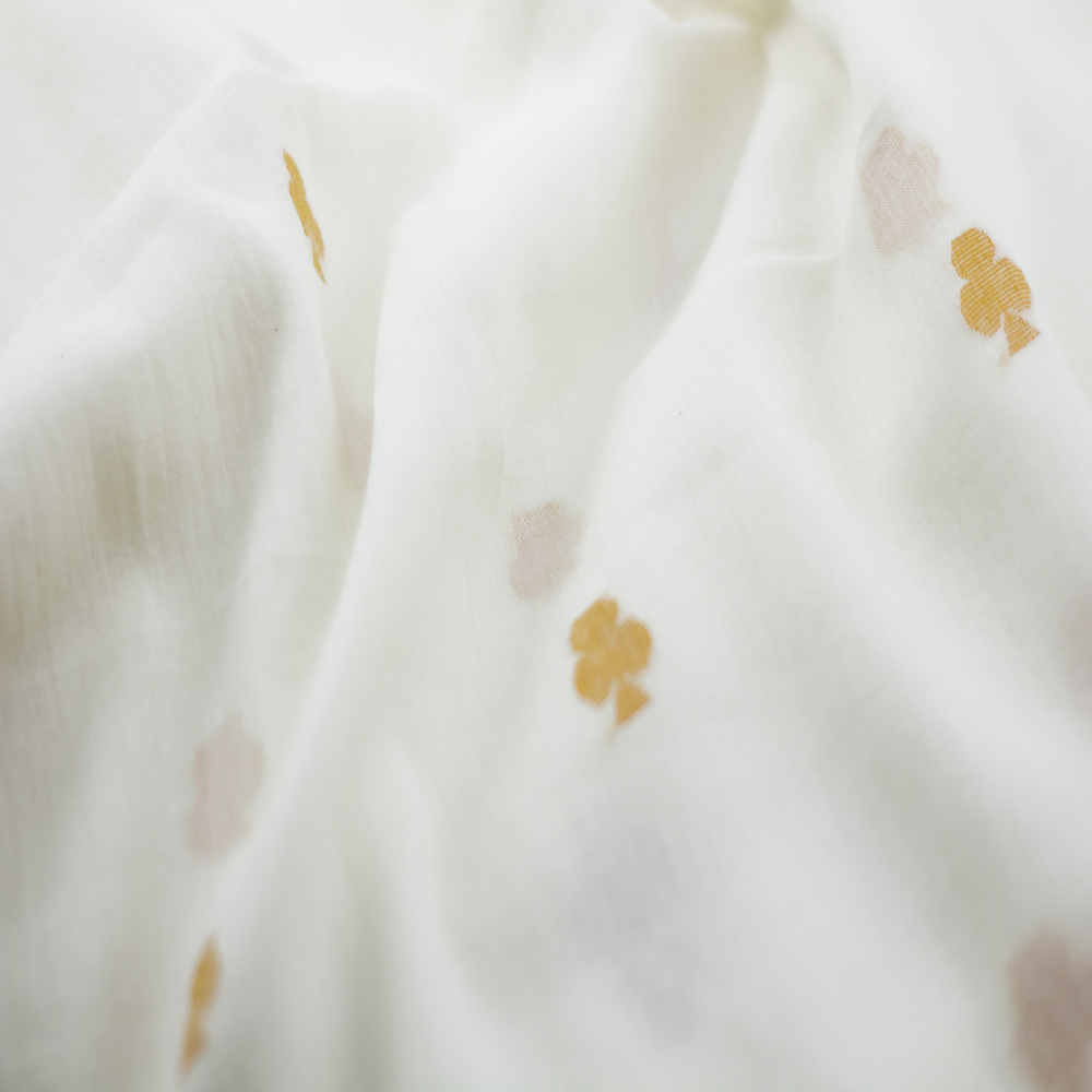 GEOMETRIC CREAM JAMDANI PURE COTTON 55 GSM FABRIC 77
