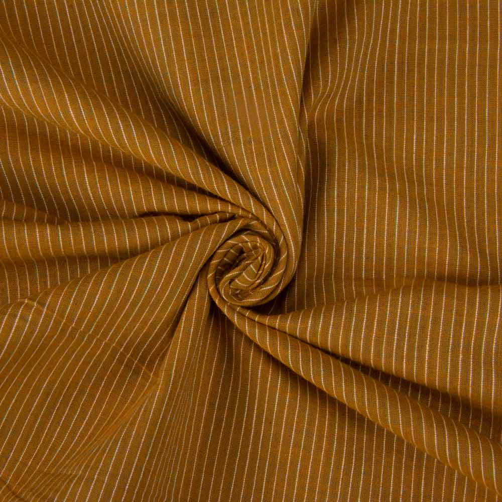 Pinstripe Brown Multicolour Pure Cotton 75 GSM Handwoven Fabric