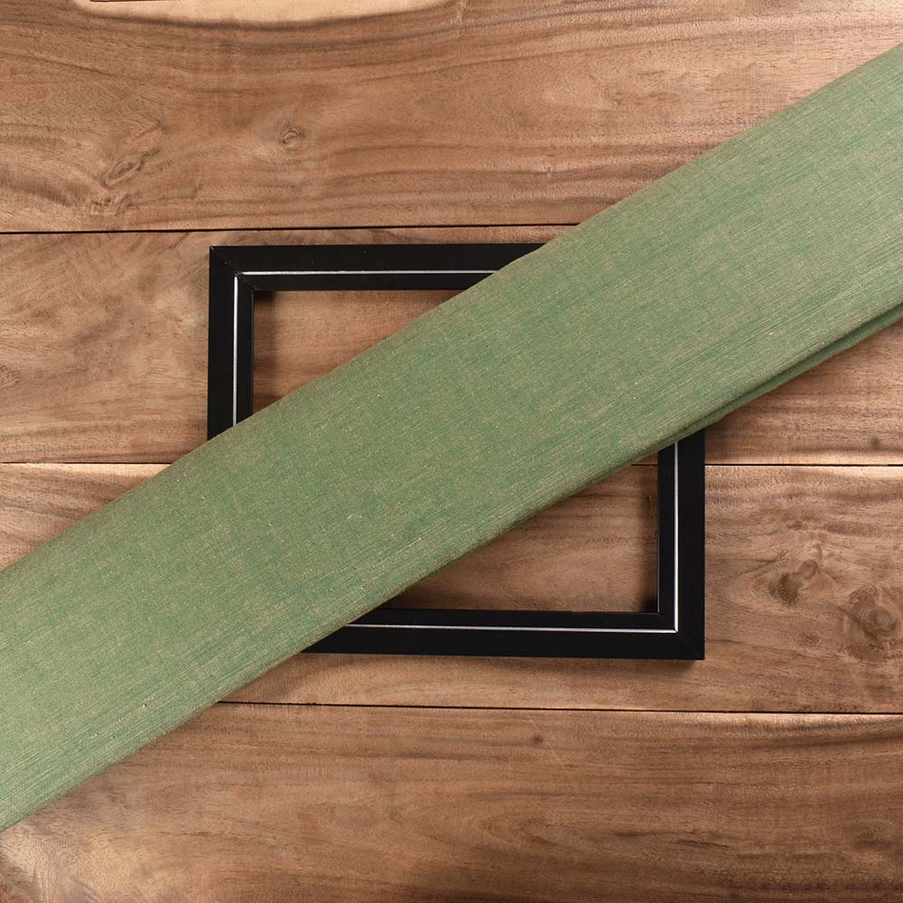Plain Green Khadi Cotton 105 GSM Handwoven Fabric
