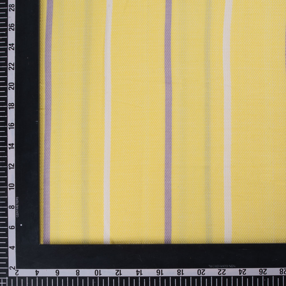 STRIPE YELLOW JACQUARD MERCERISED COTTON 103 GSM FABRIC