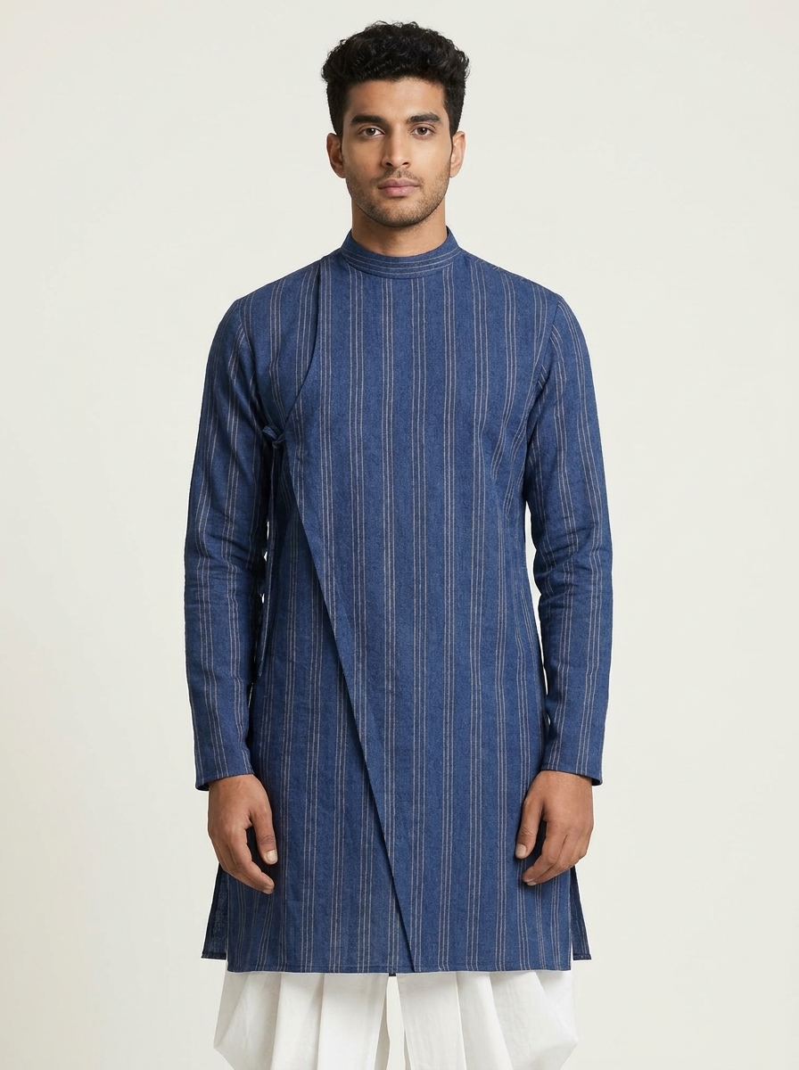 Men's Angrakha Kurta With Side TIe