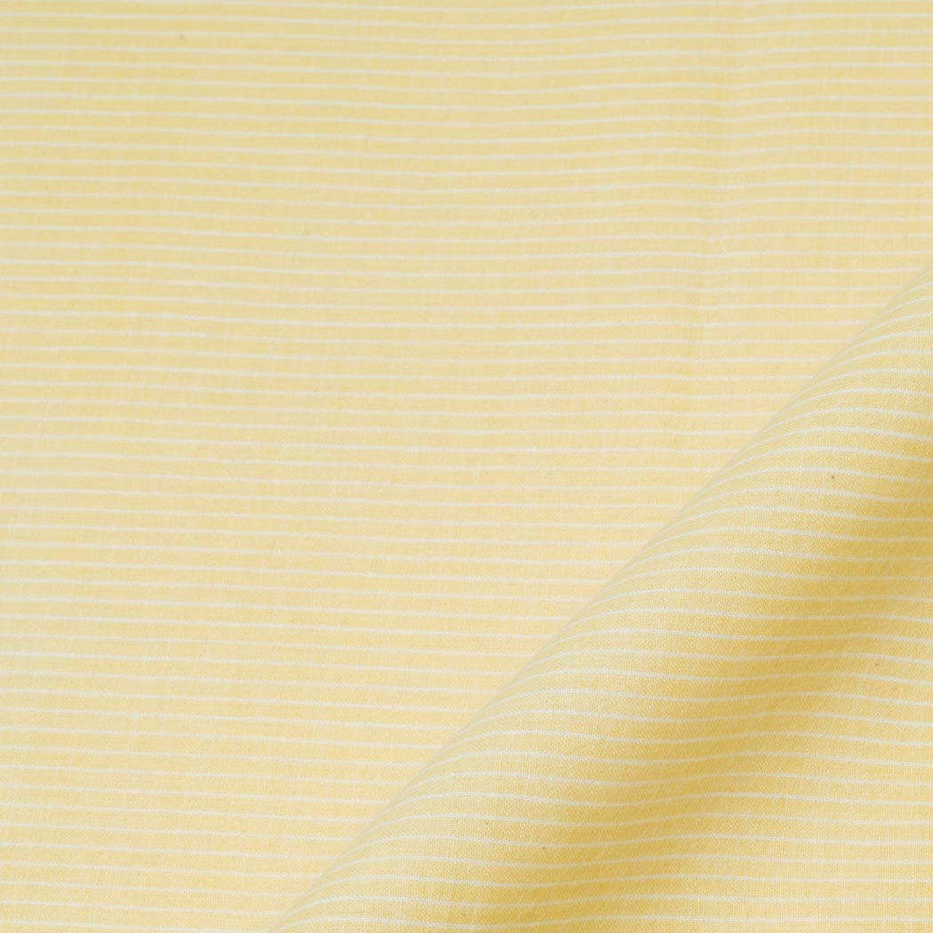 Stripe Pale Yellow Pure Cotton 70 GSM Handwoven Fabric