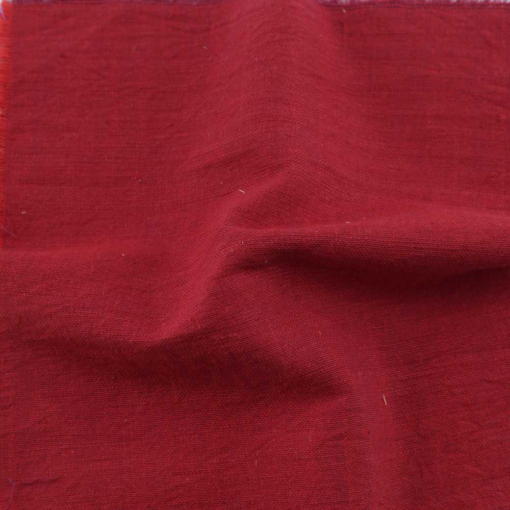 Plain Red Khadi Cotton 200 GSM Handwoven Fabric