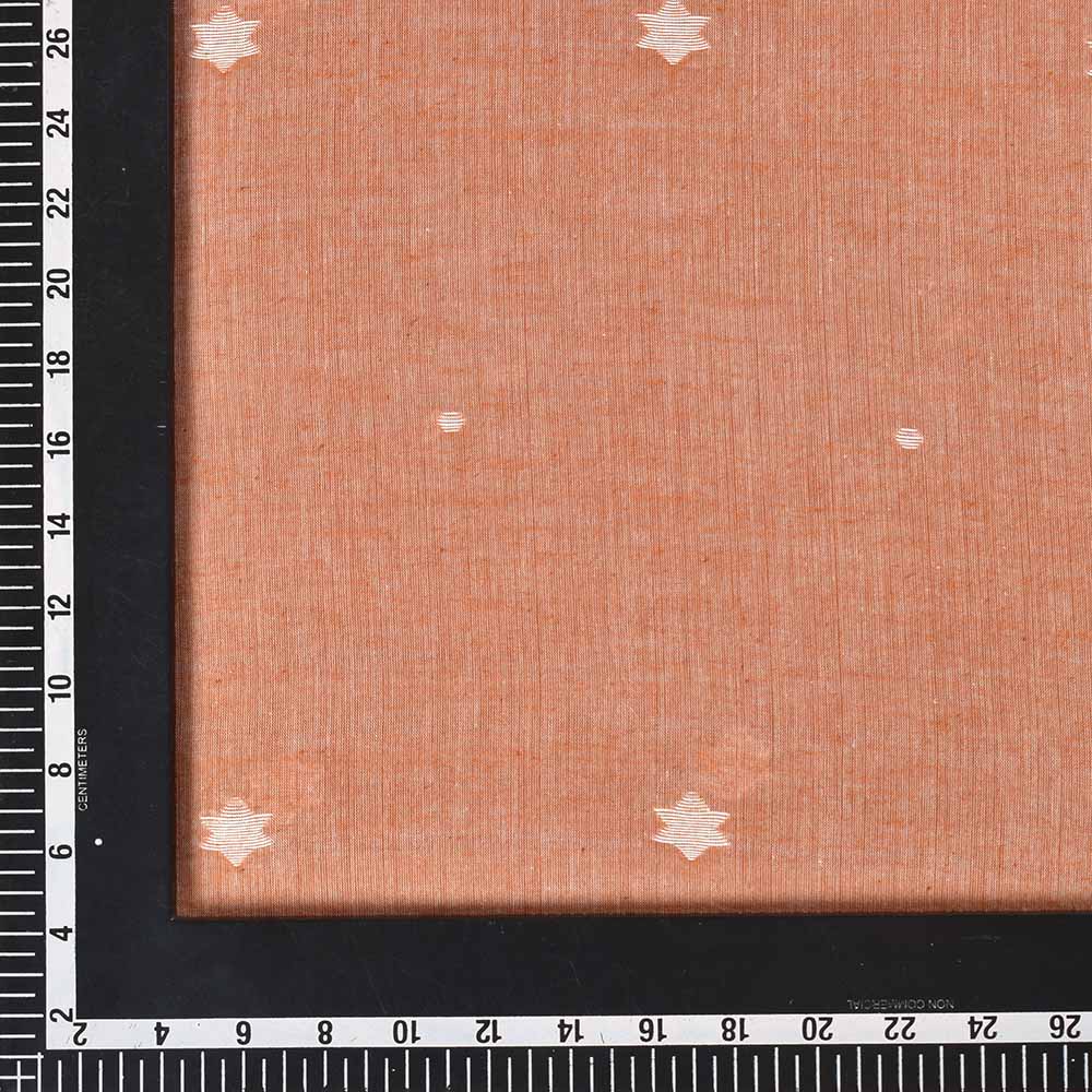 STAR LIGHT BROWN JAMDANI PURE COTTON 60 GSM HANDWOVEN FABRIC