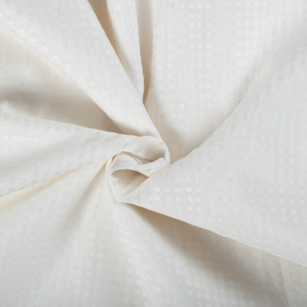Small Check Mulberry Silk & Cotton 45 GSM Blend Handwoven Fabric 23