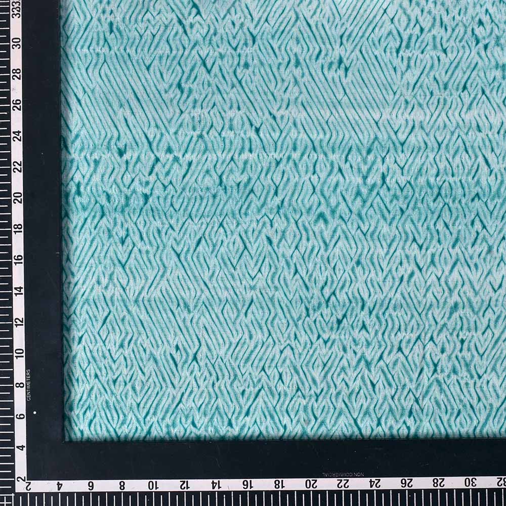 ABSTRACT SEA GREEN SHIBORI 90 GSM MERCERISED COTTON FABRIC 61
