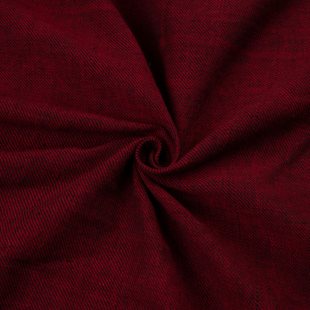 Denim Twill Red Pure Cotton 117 GSM Handwoven Fabric