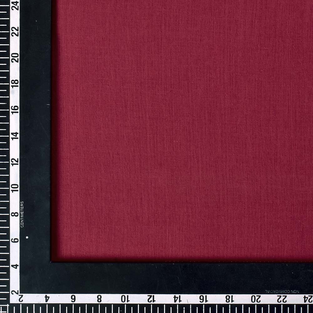 PLAIN RED KHADI COTTON 65 GSM HANDWOVEN FABRIC