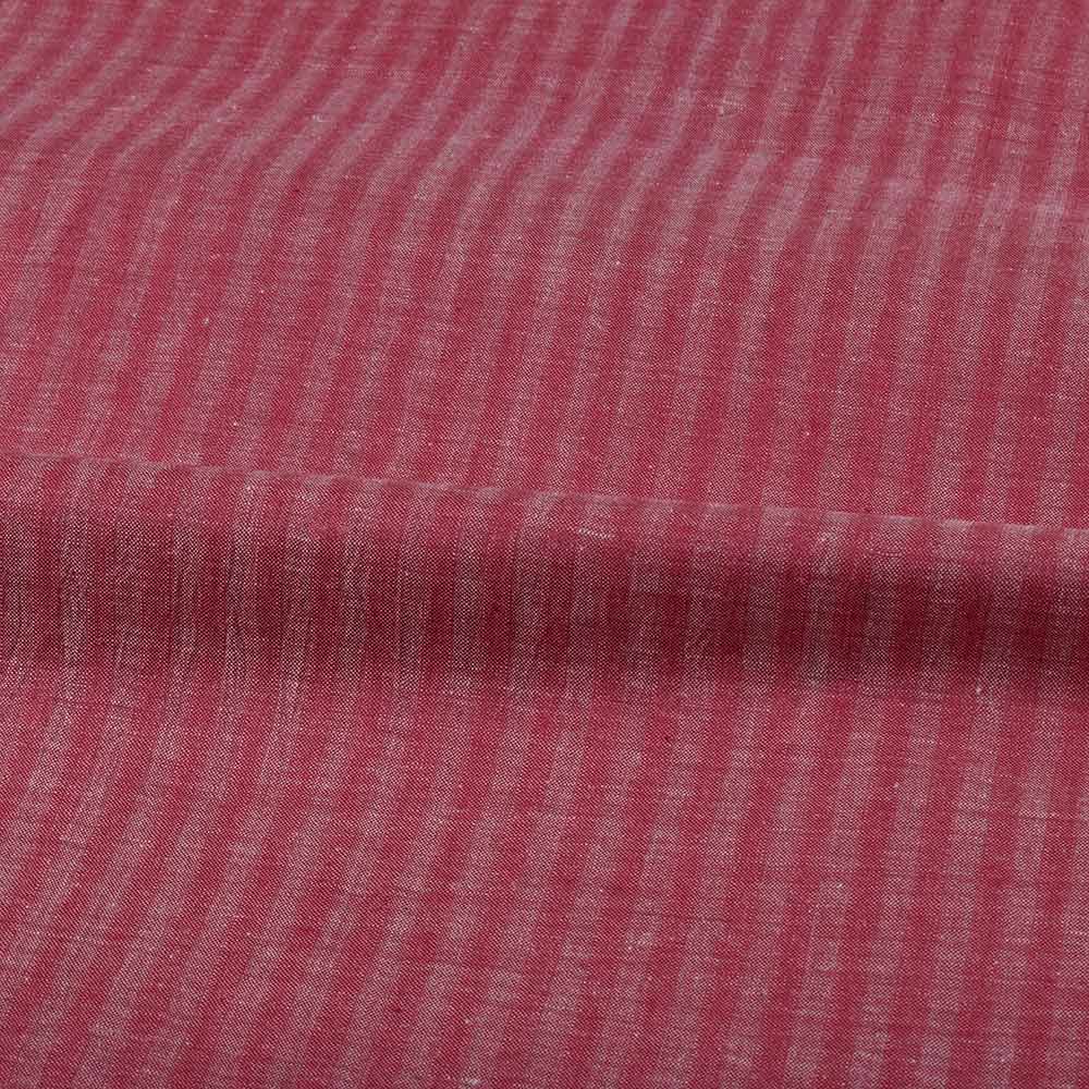 STRIPE DEEP PINK KHADI COTTON 100 GSM HANDWOVEN FABRIC