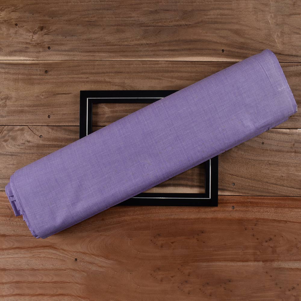 Chambray Lilac Khadi Cotton 158 GSM Handwoven Fabric