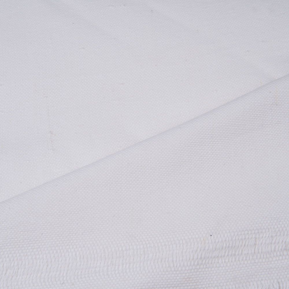 WHITE HANDSPUN & HANDWOVEN KHADI 200 GSM FABRIC - BLEACHED, DYEABLE 36 INCH WIDTH