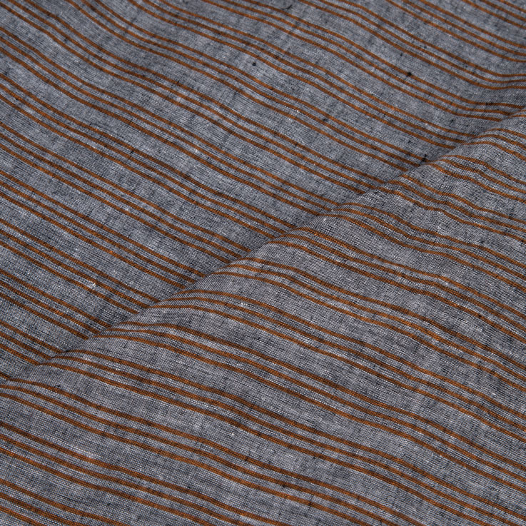 STRIPE GREY PURE COTTON 67 GSM HANDWOVEN FABRIC