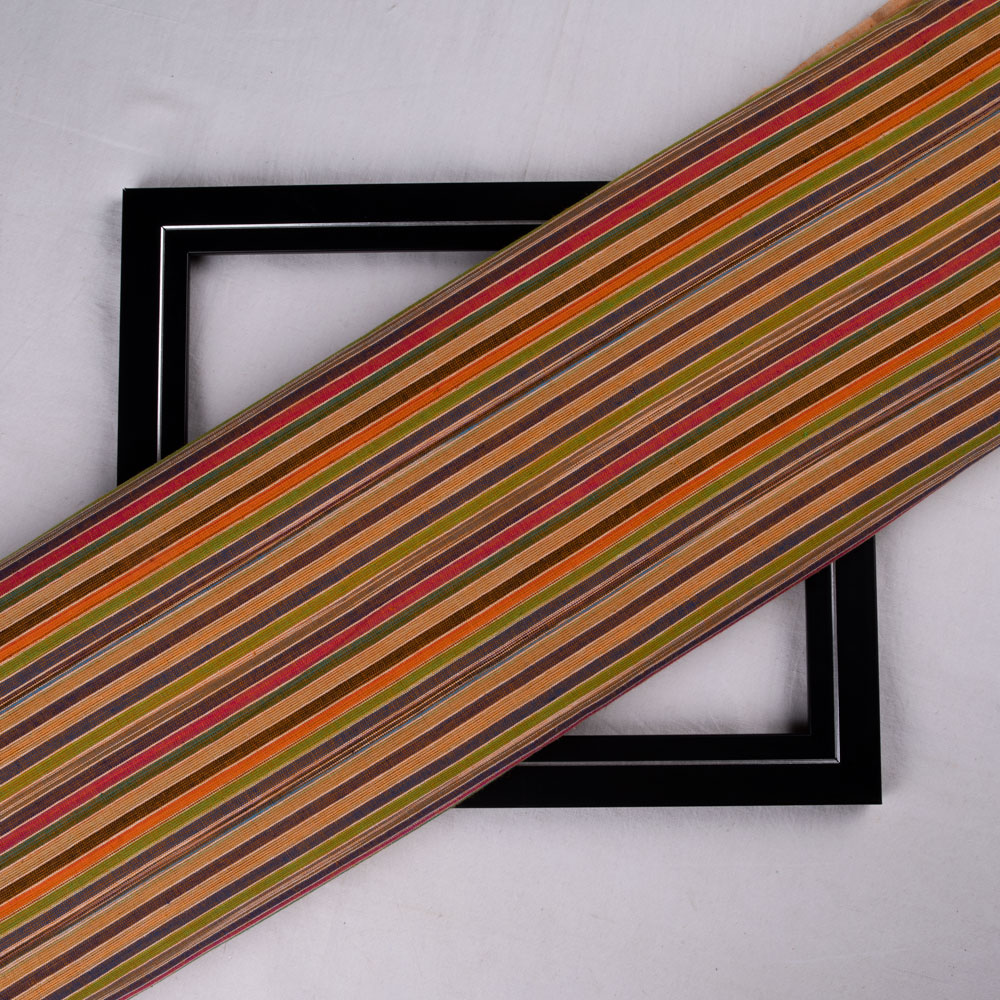 Stripe Multicolour Pure Cotton 90 GSM Handwoven Fabric