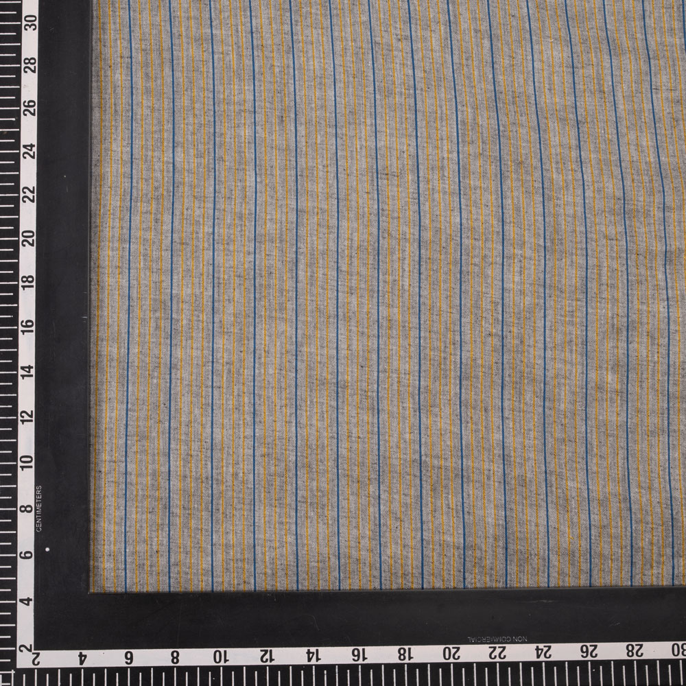 STRIPE GREY PURE COTTON 91 GSM HANDWOVEN FABRIC