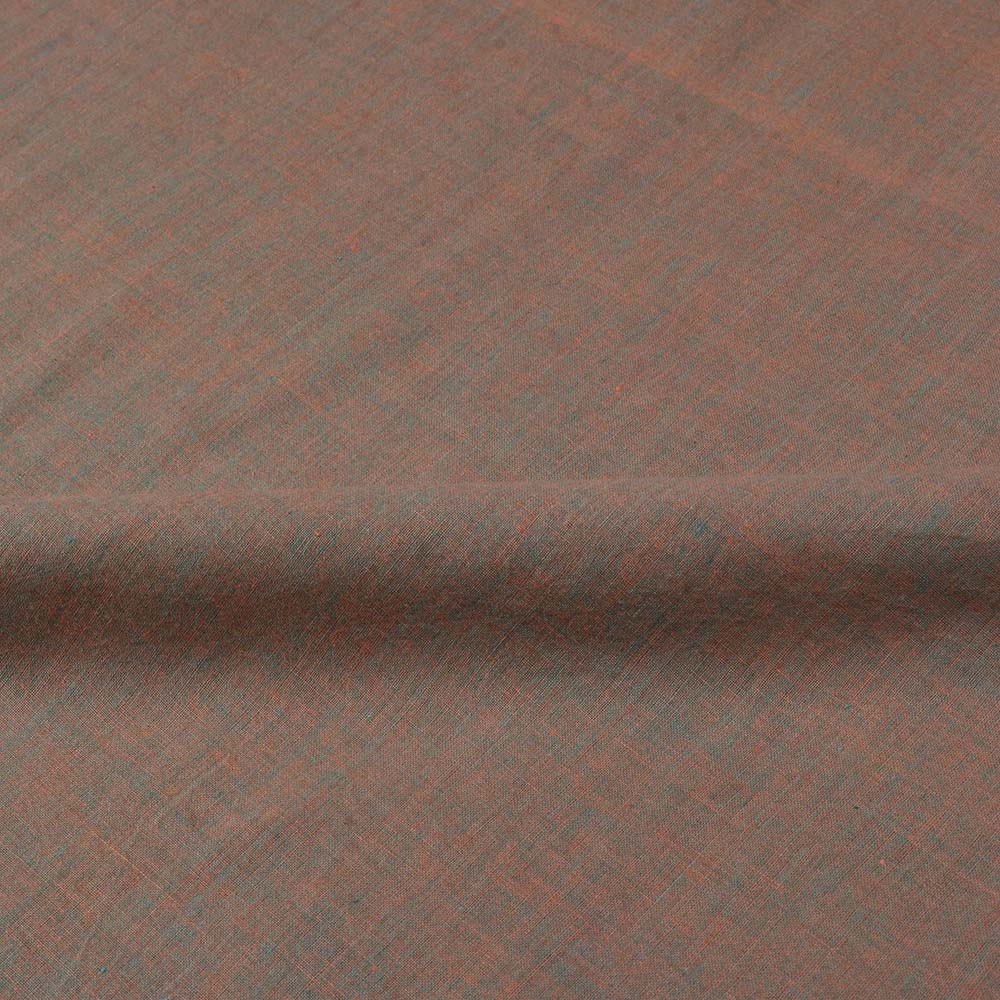 CROSS COLOUR BROWN KHADI COTTON 65 GSM HANDWOVEN FABRIC