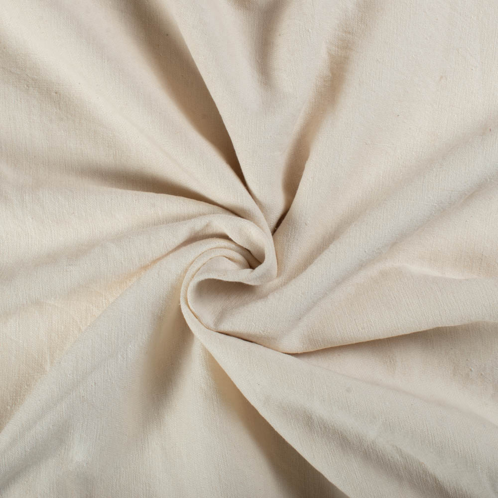 Plain Off- White Silk & Wool Blend 200 GSM Handwoven Fabric 43