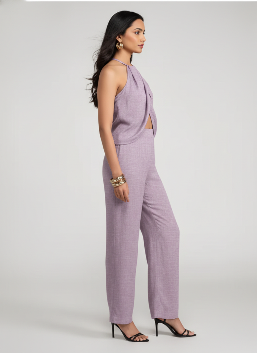 Halter Neck Draped Co-Ord Set