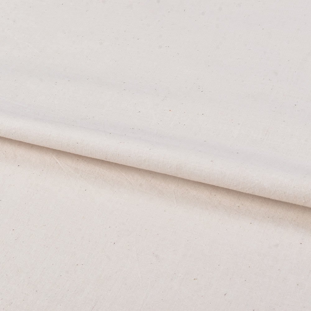 White Pure Cotton Muslin 96 GSM Handwoven Fabric - Bleached, Dyeable