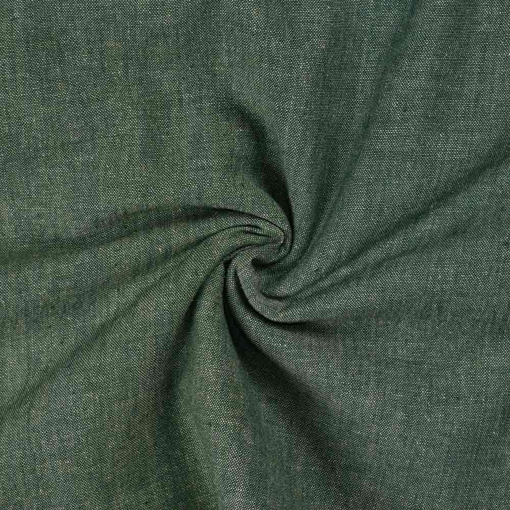 Chambray Green Khadi Cotton 115 GSM Handwoven Fabric N13