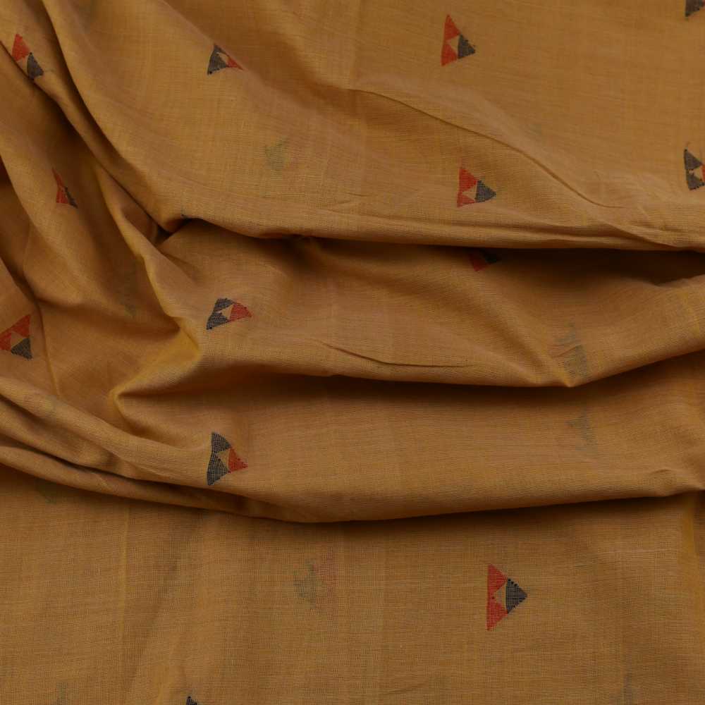 GEOMETRIC ORANGE JAMDANI PURE COTTON 55 GSM FABRIC 120