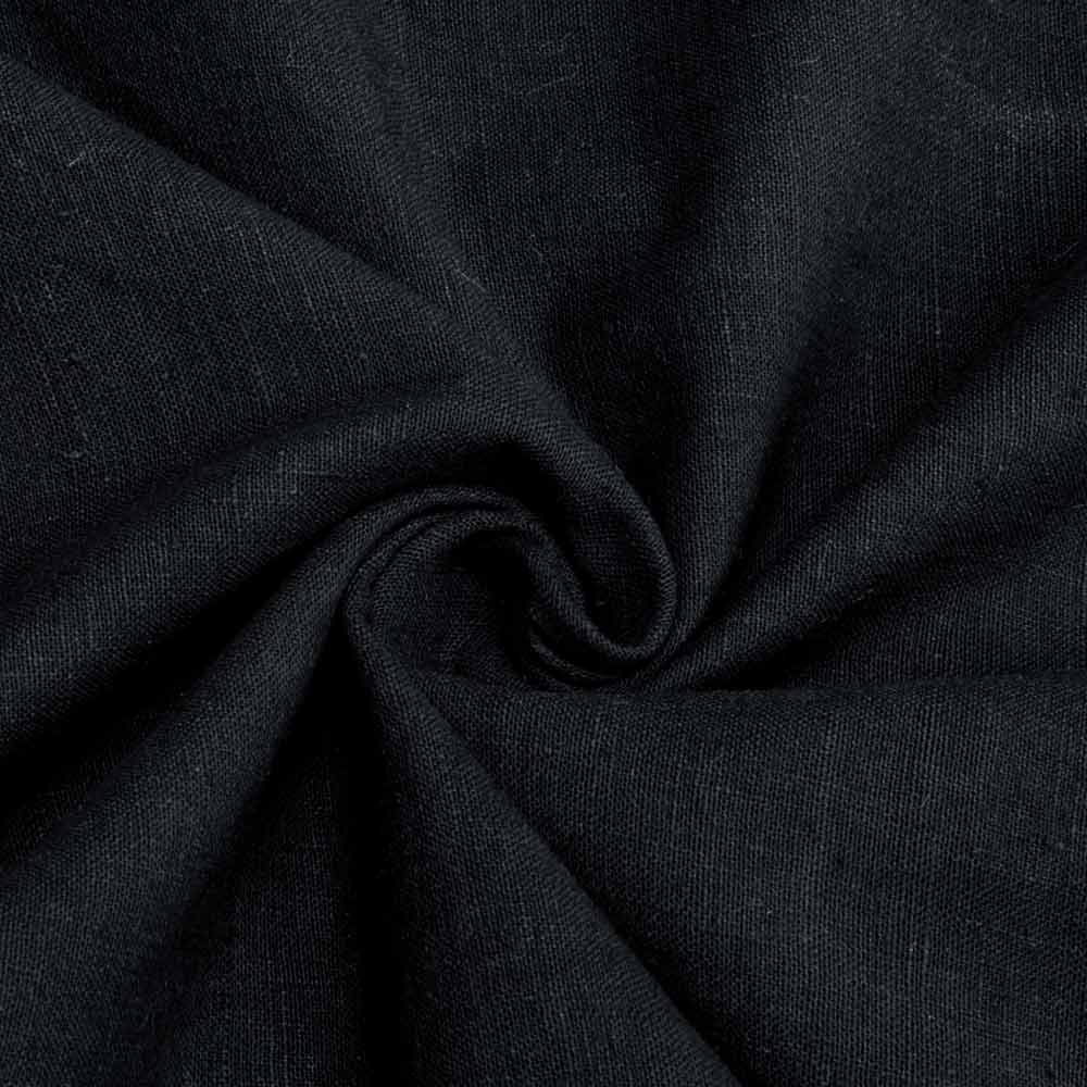 Plain Black Khadi 126 GSM Handspun & Handwoven Fabric