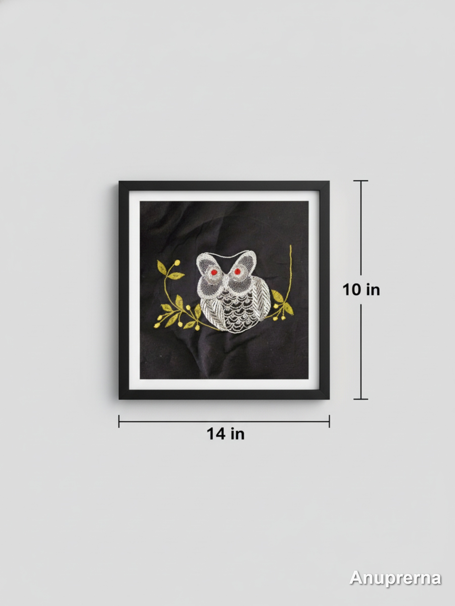 Owl In The Night Kantha Wall Art Decor