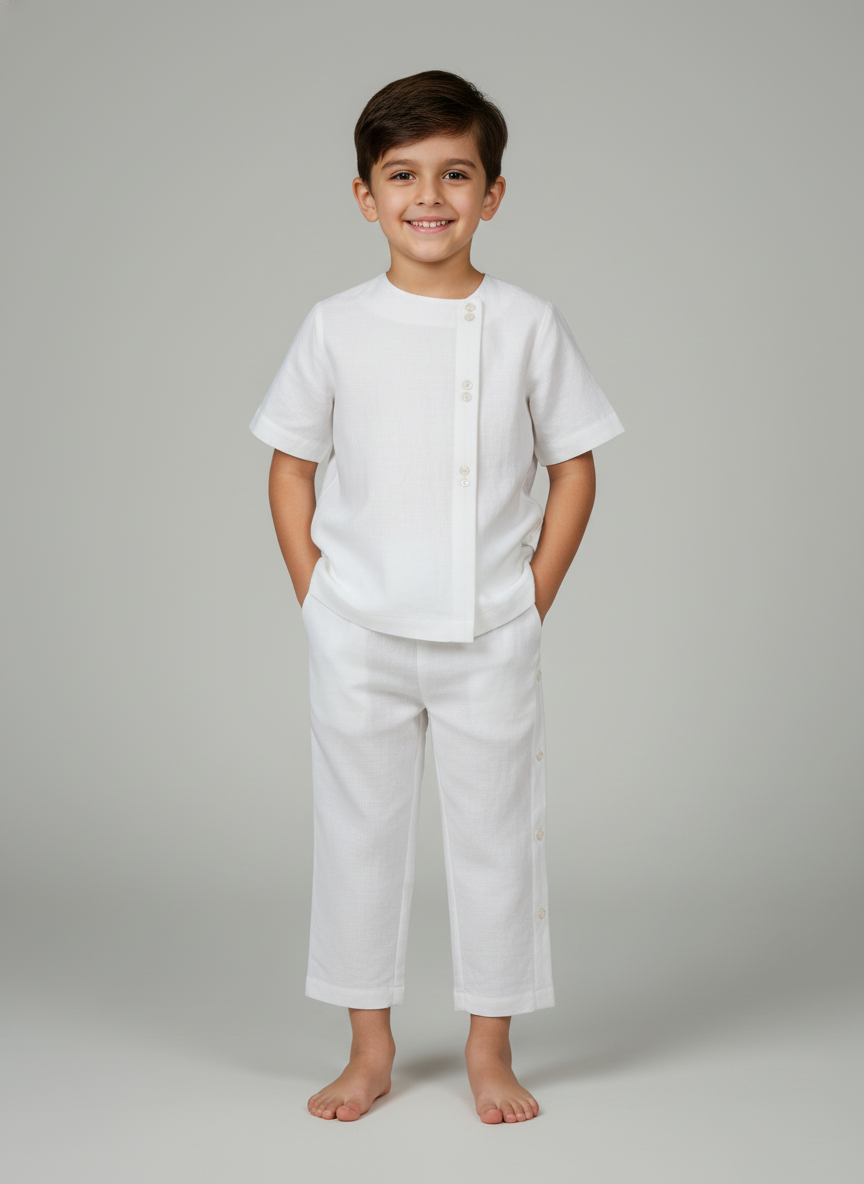 Kids Co-ord set with Button Embellishment