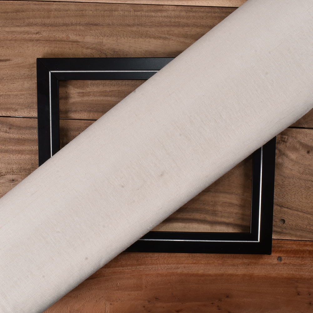 Plain Natural Pure Matka Silk Chanderi 83 GSM Handwoven Fabric