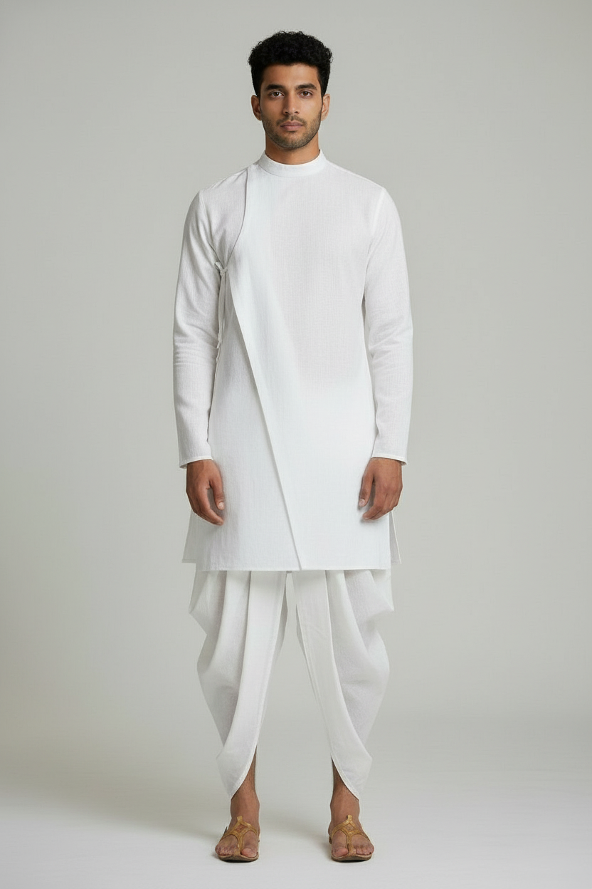 Side Tie Men's Angrakha Kurta