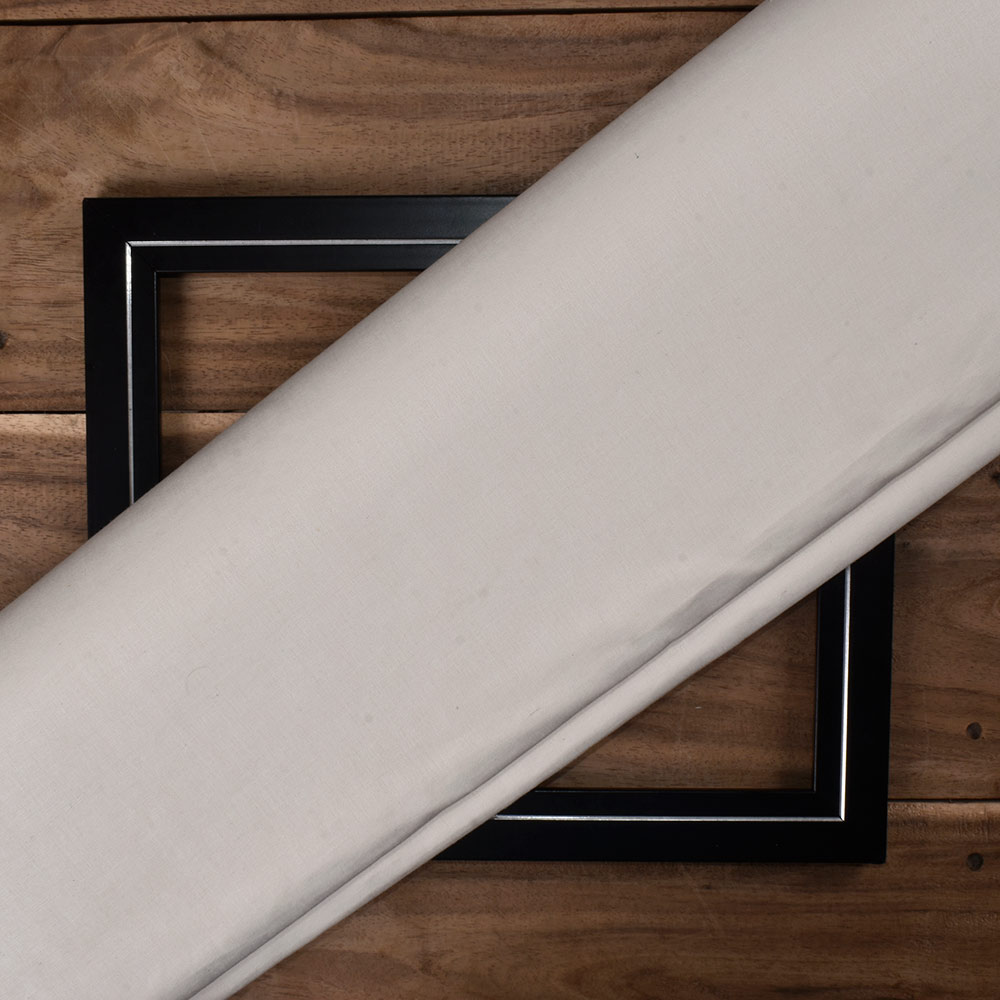 Plain Natural Matka Silk & Cotton Blend 120 GSM Handwoven Fabric