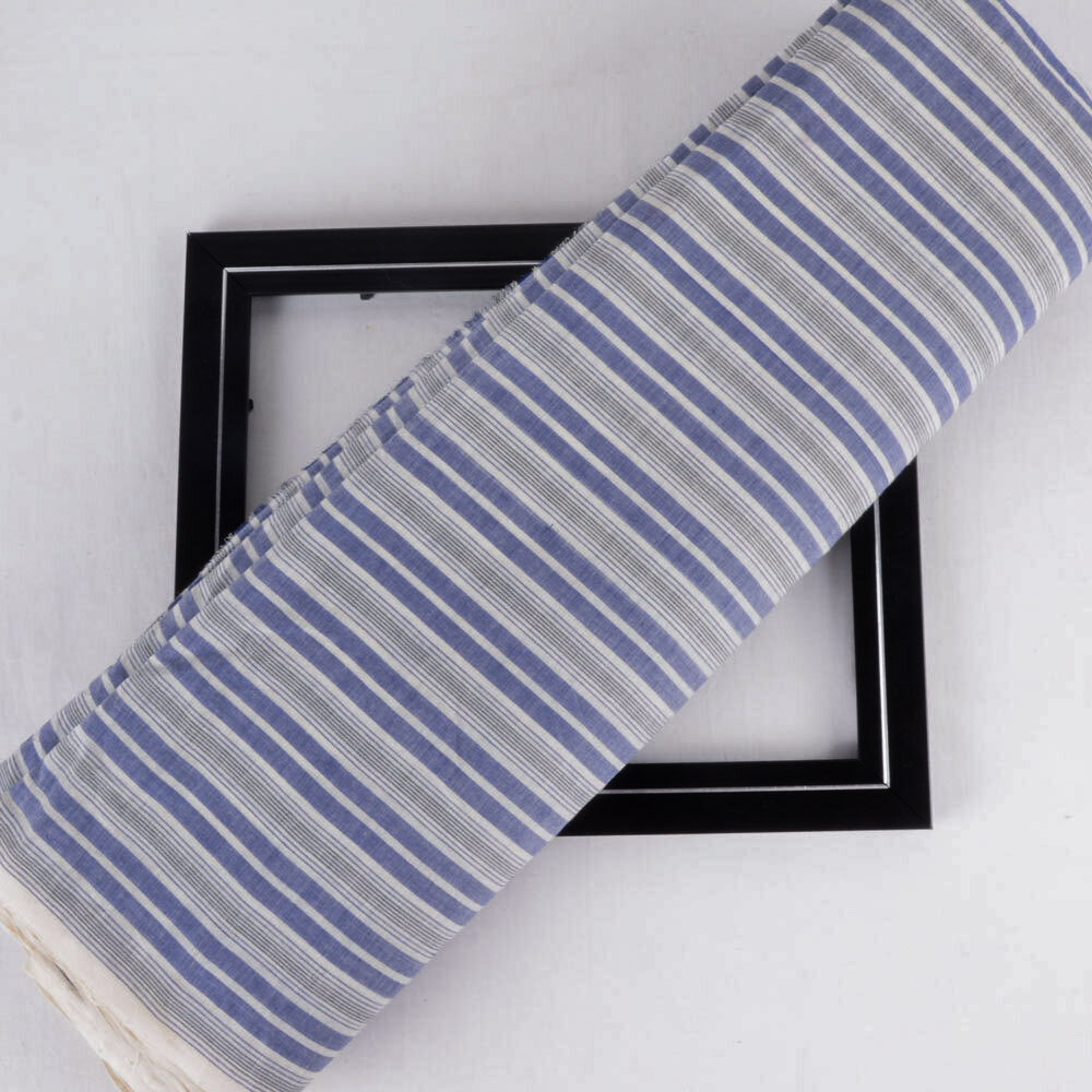 STRIPE PURPLE PURE COTTON 92 GSM HANDWOVEN FABRIC