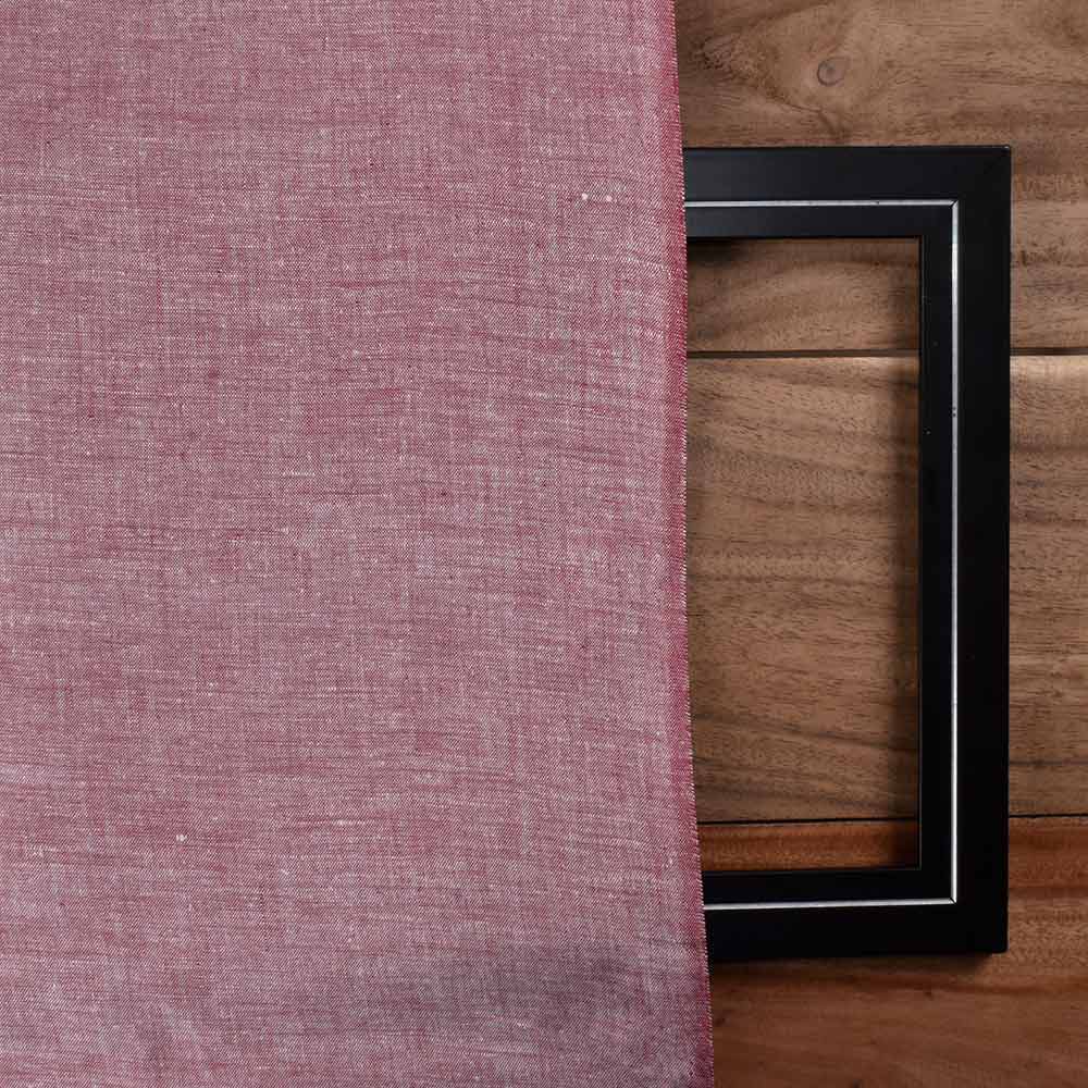 CHAMBRAY PINK KHADI COTTON 115 GSM HANDWOVEN FABRIC