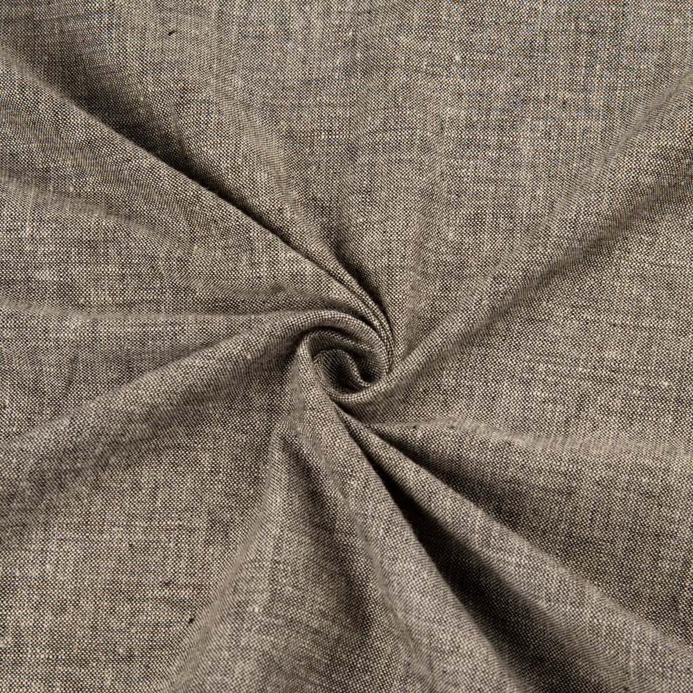 Chambray Dark Grey Khadi Cotton 105 GSM Handwoven Fabric