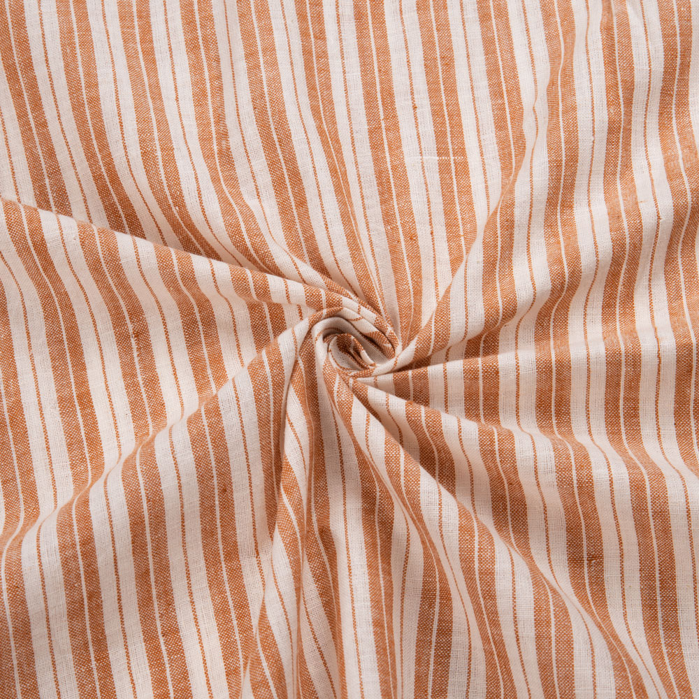 Stripe Brown Pure Cotton 92 GSM Handwoven Fabric