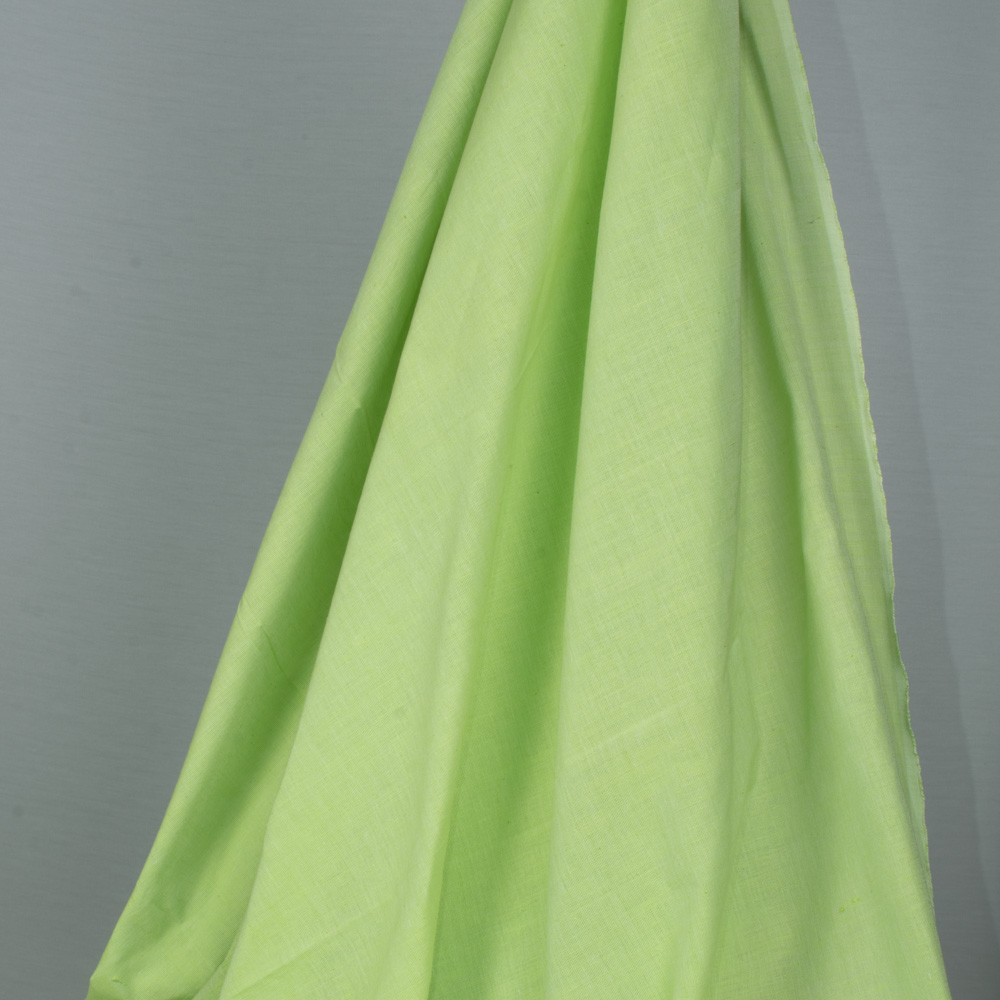 Chambray Green Khadi Cotton 125 GSM Handwoven Fabric