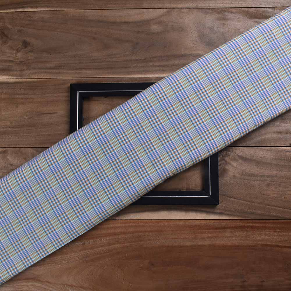Check Multicolor Pure Cotton 92 GSM Handwoven Fabric