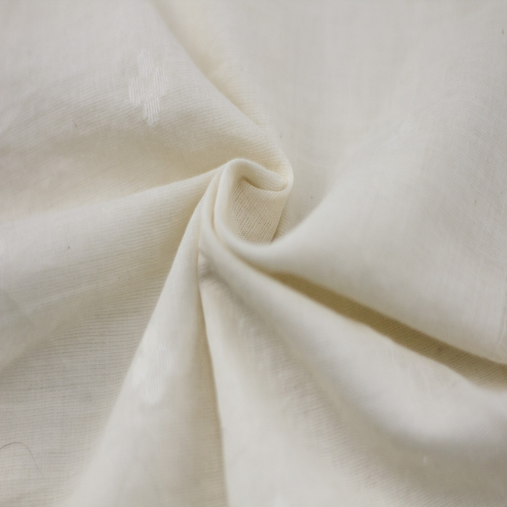 Geometric Cream Jamdani Pure Cotton 55 GSM Fabric 34