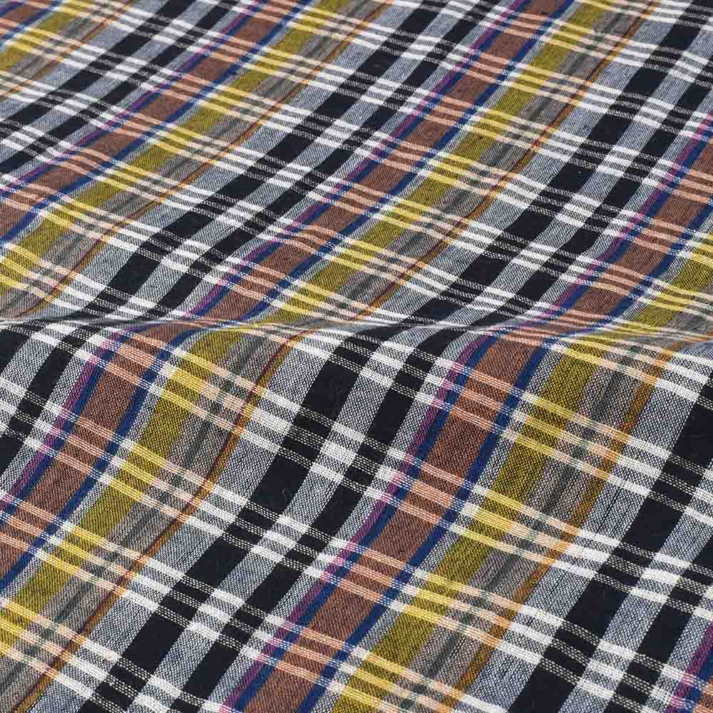 CHECK MULTICOLOR COTTON LINEN AND KHADI 105 GSM HANDWOVEN FABRIC